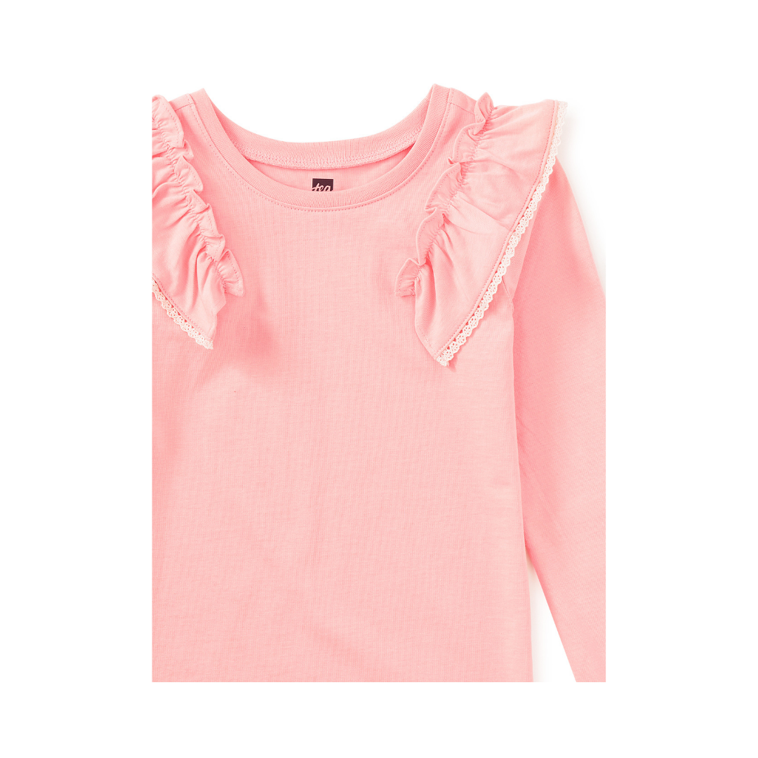 Cherry Blossom Long Sleeve Lace Trim Top