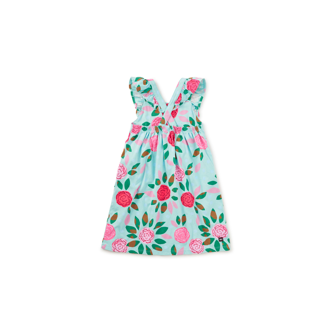 Spinning Carnations Ruffle Strap Dress
