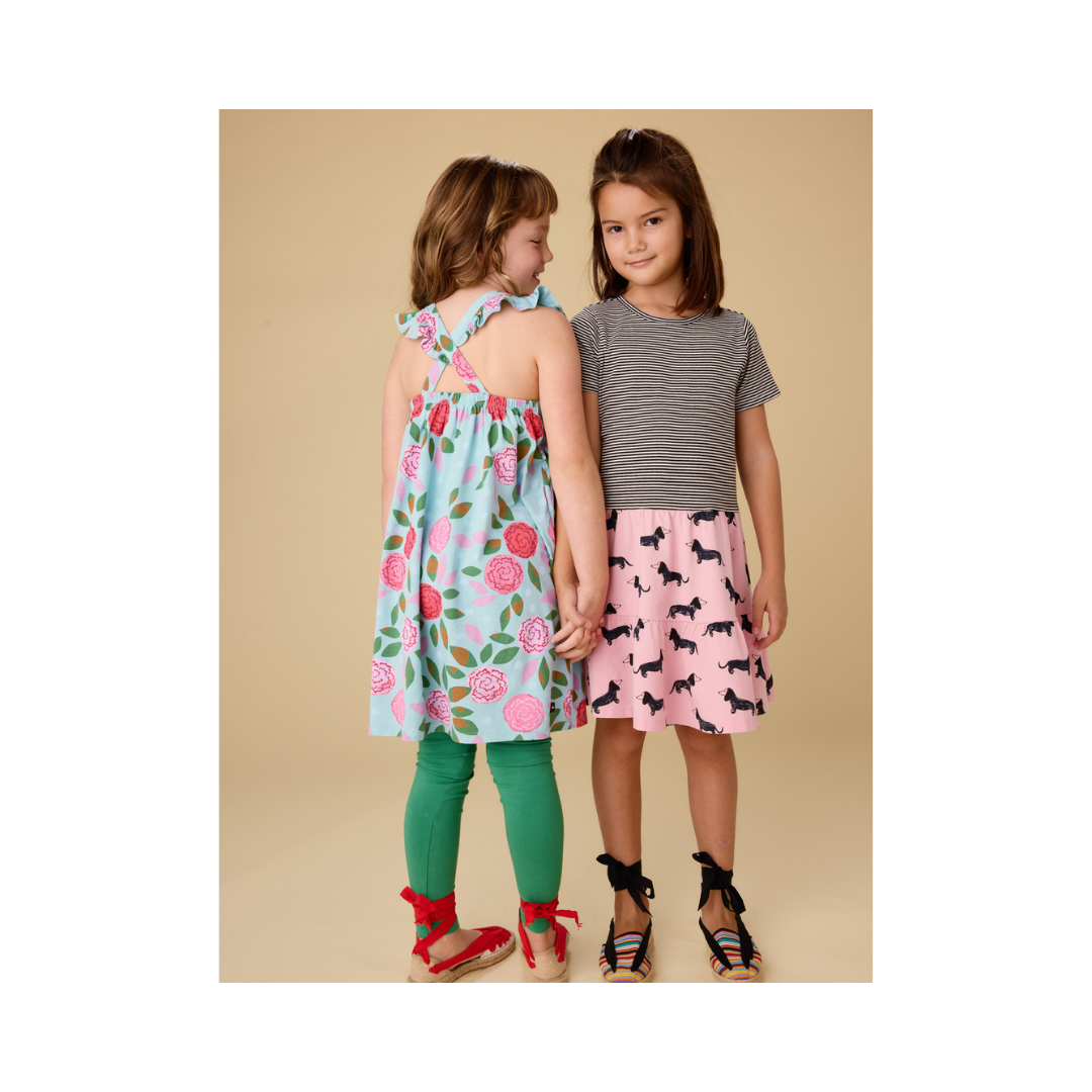 Spinning Carnations Ruffle Strap Dress