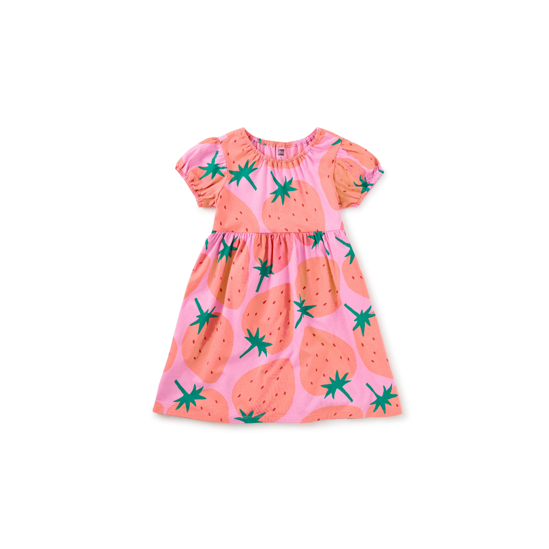 Fresas Favoritas Puff Sleeve Empire Dress