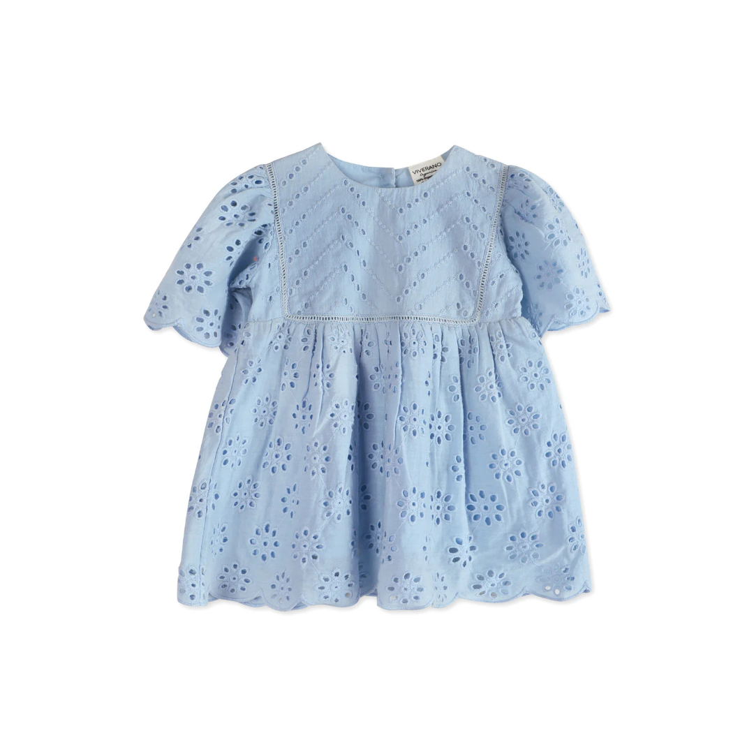 Milos Powder Blue Eyelet Dress