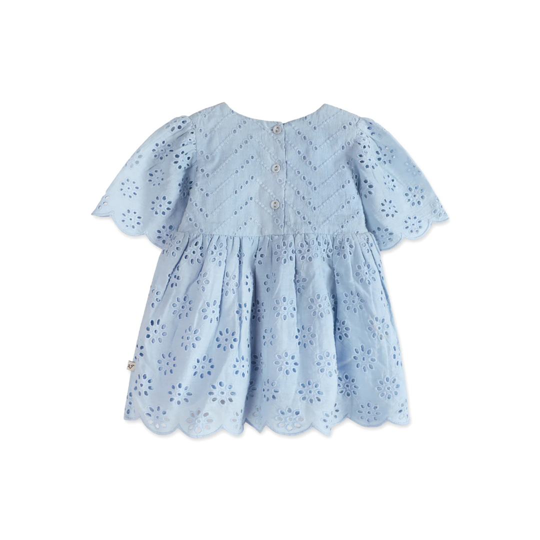 Milos Powder Blue Eyelet Dress