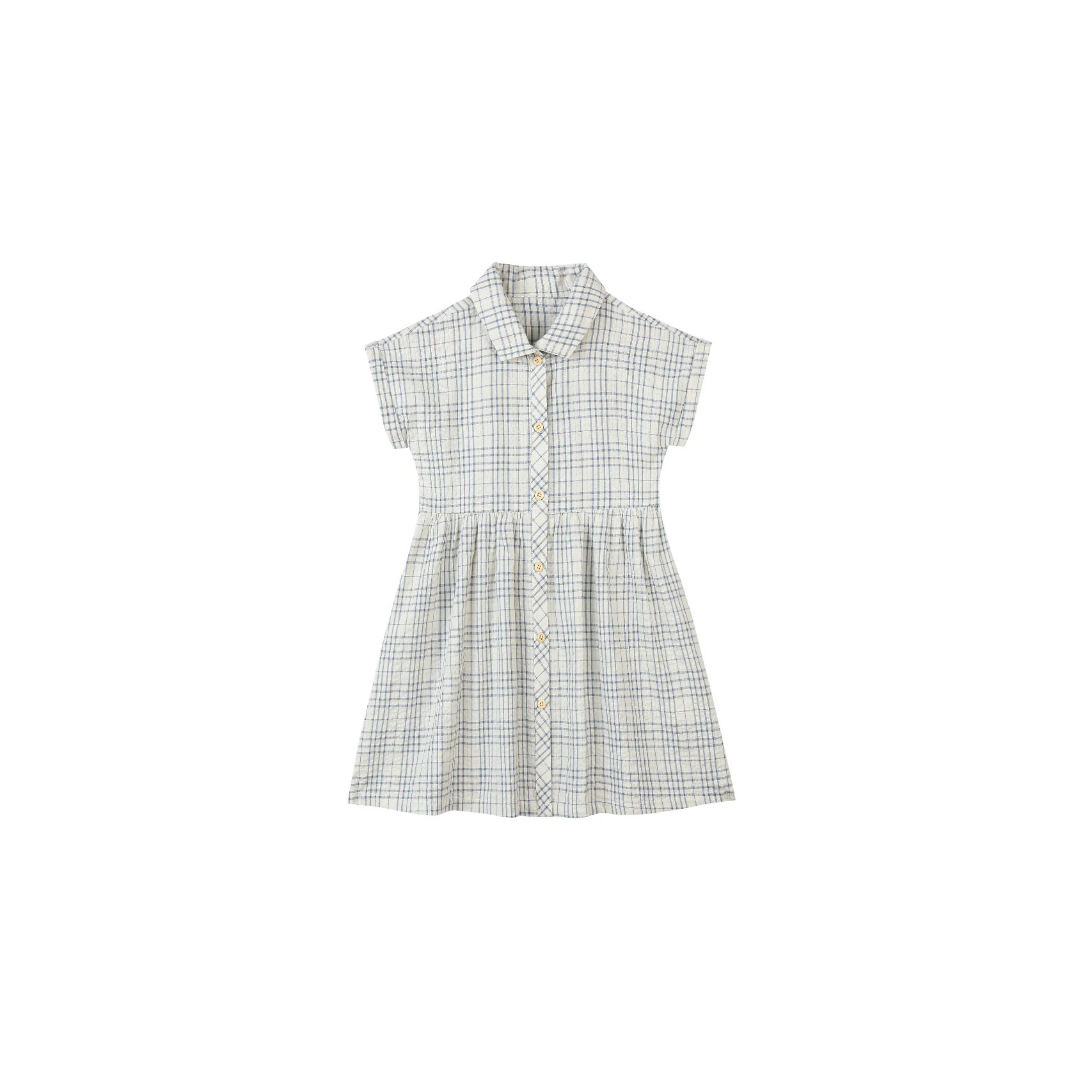 Blue Plaid Seersucker Heather Dress