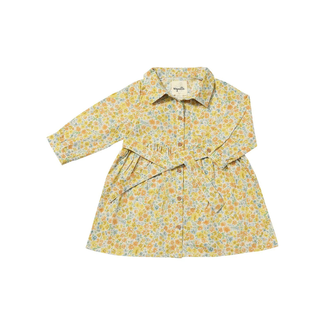 Amy Dress in Gold Meadow