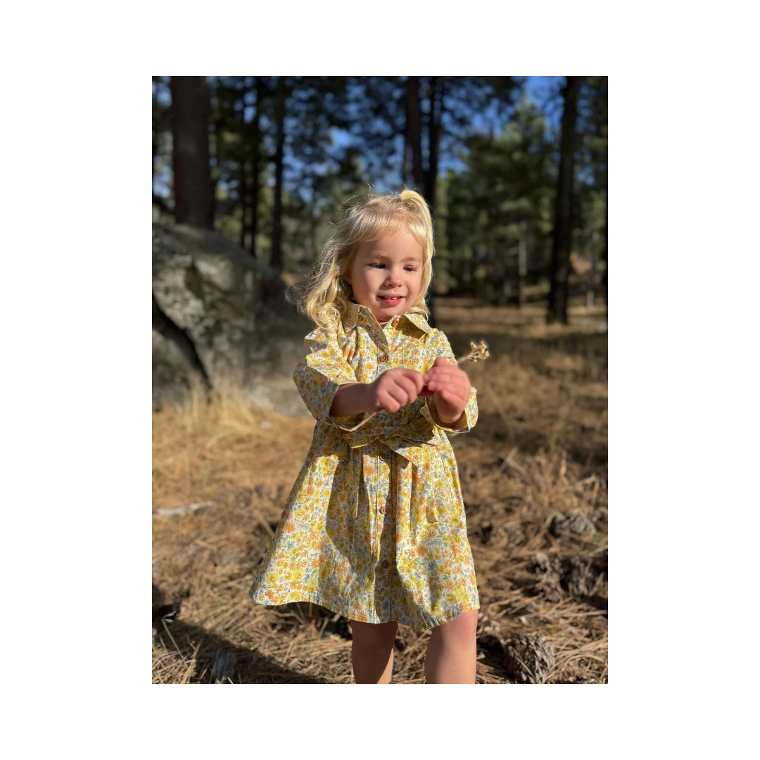 Amy Dress in Gold Meadow