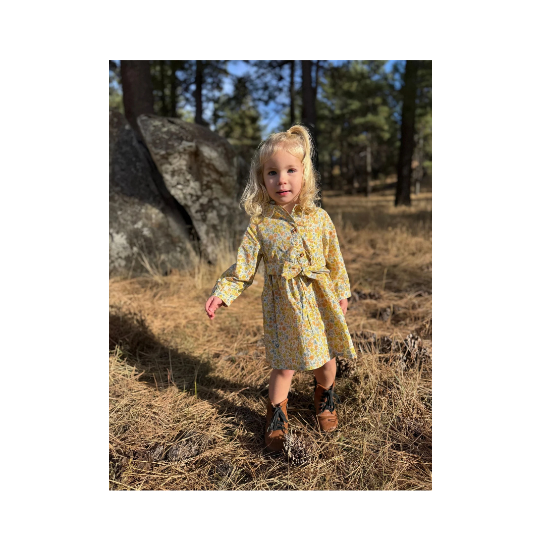 Amy Dress in Gold Meadow