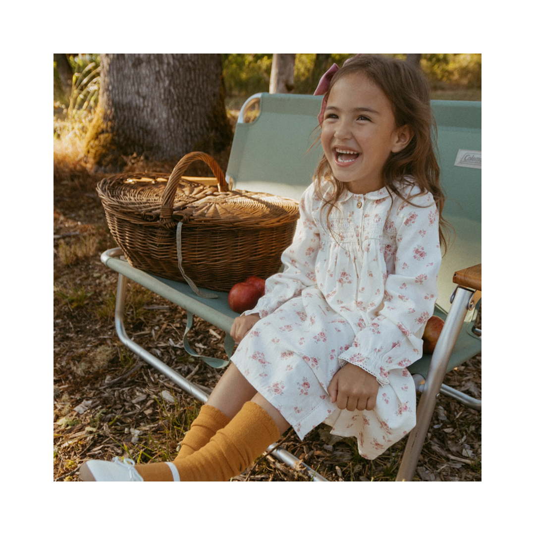 Rustic Rose Smocked Button Dress