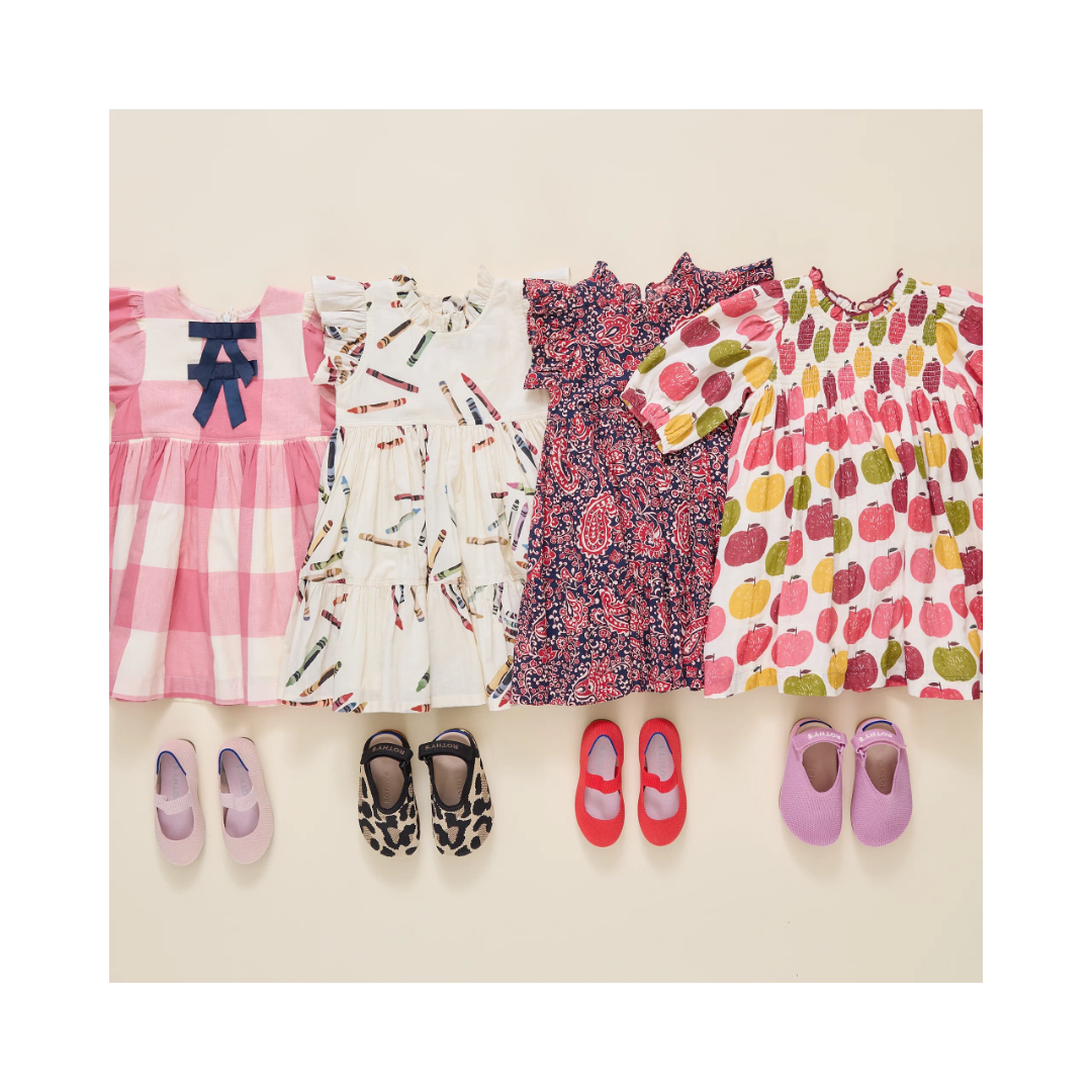 Girls Puff Sleeve Stevie Pink Delicious Apple Dress