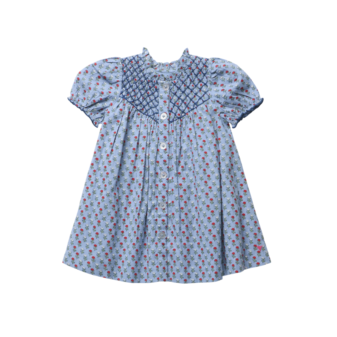 Lucia Blue Carnation Dress