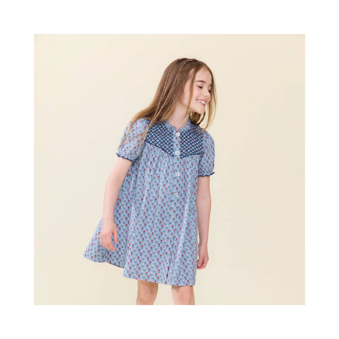 Lucia Blue Carnation Dress