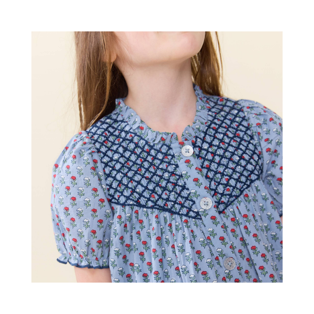 Lucia Blue Carnation Dress