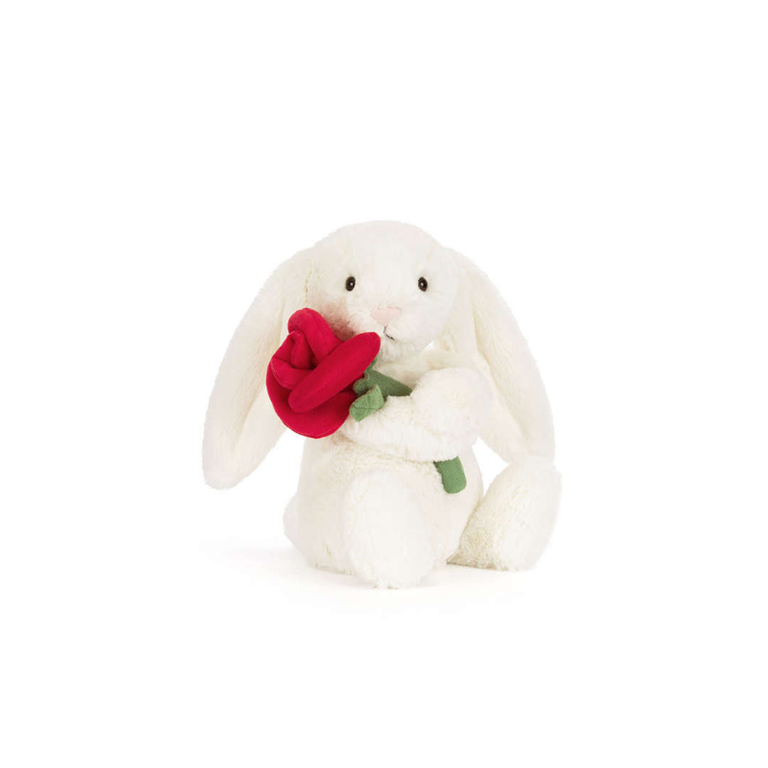 Cream Bunny with Rose