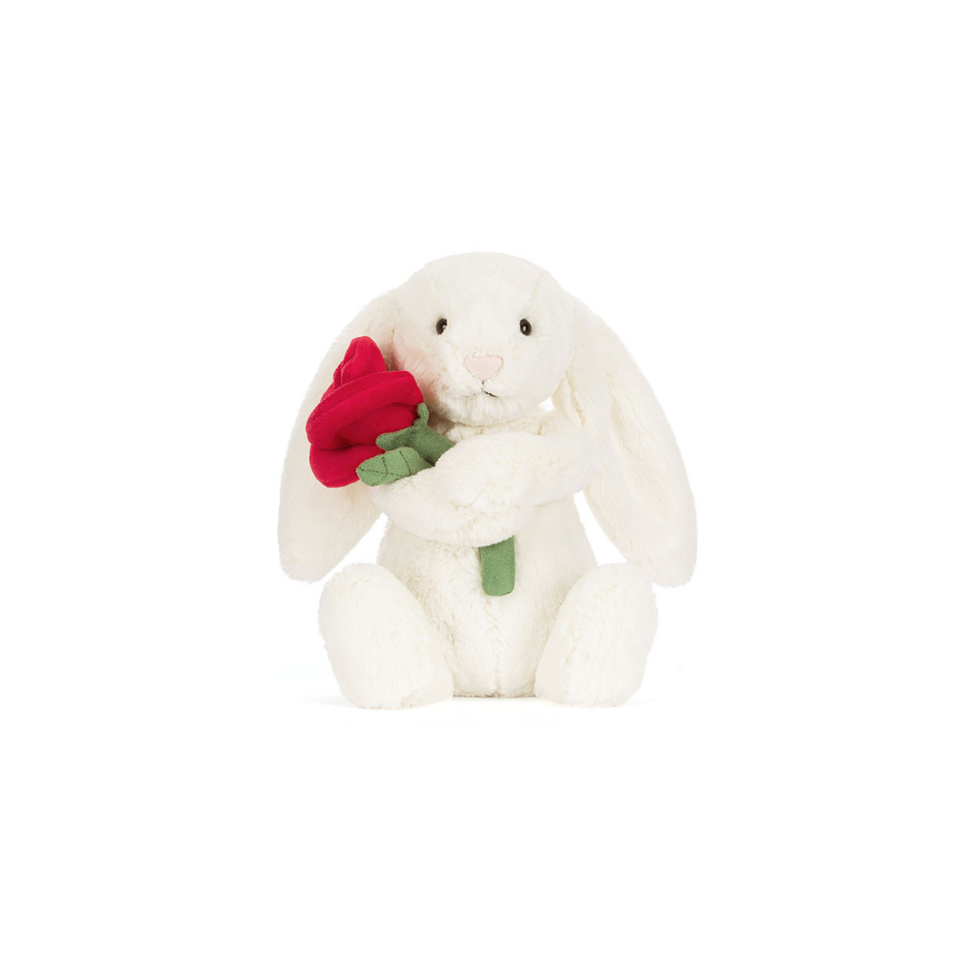 Cream Bunny with Rose