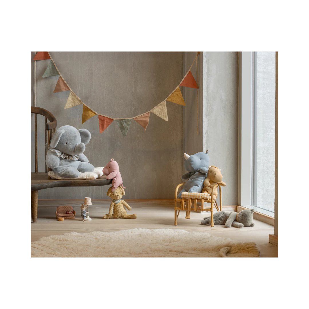 Elephant plush, Big - Blue/grey
