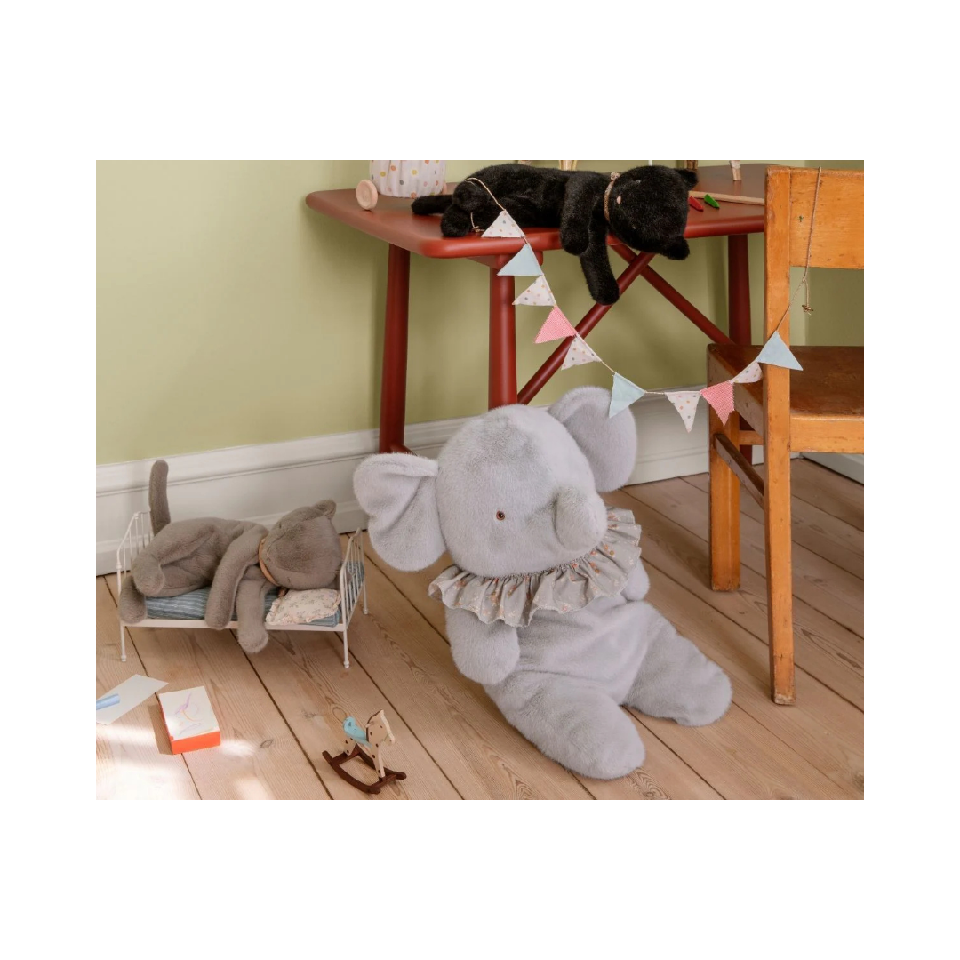 Elephant plush, Big - Blue/grey