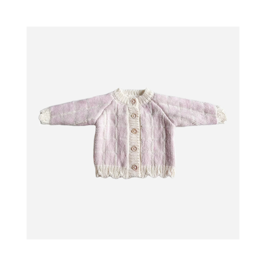Pink Windowpane Cardigan
