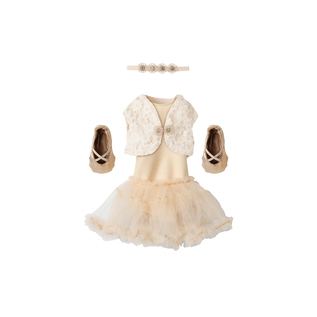 Ballet suit and skirt cream, Size 3