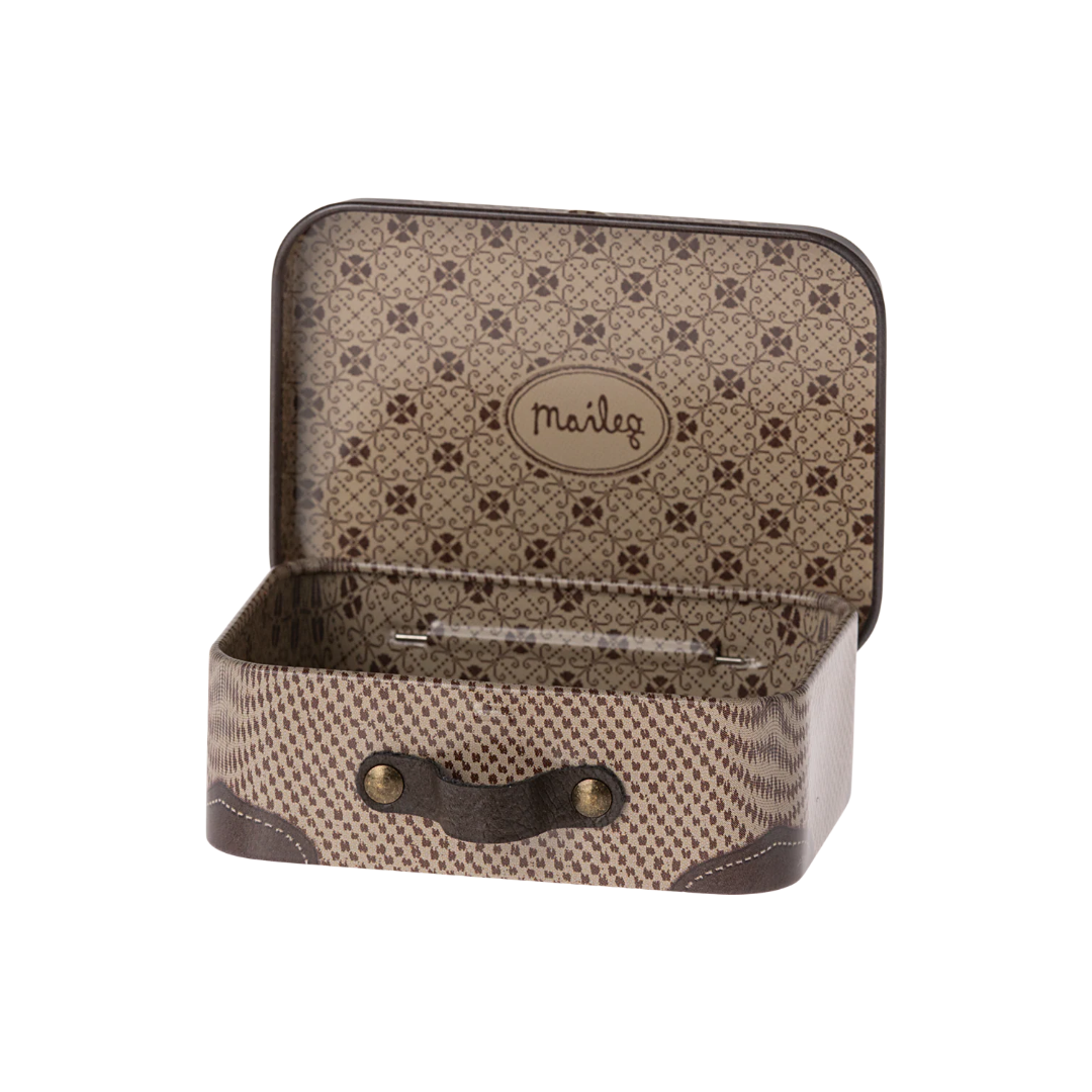 Micro Suitcase - Off White/Brown