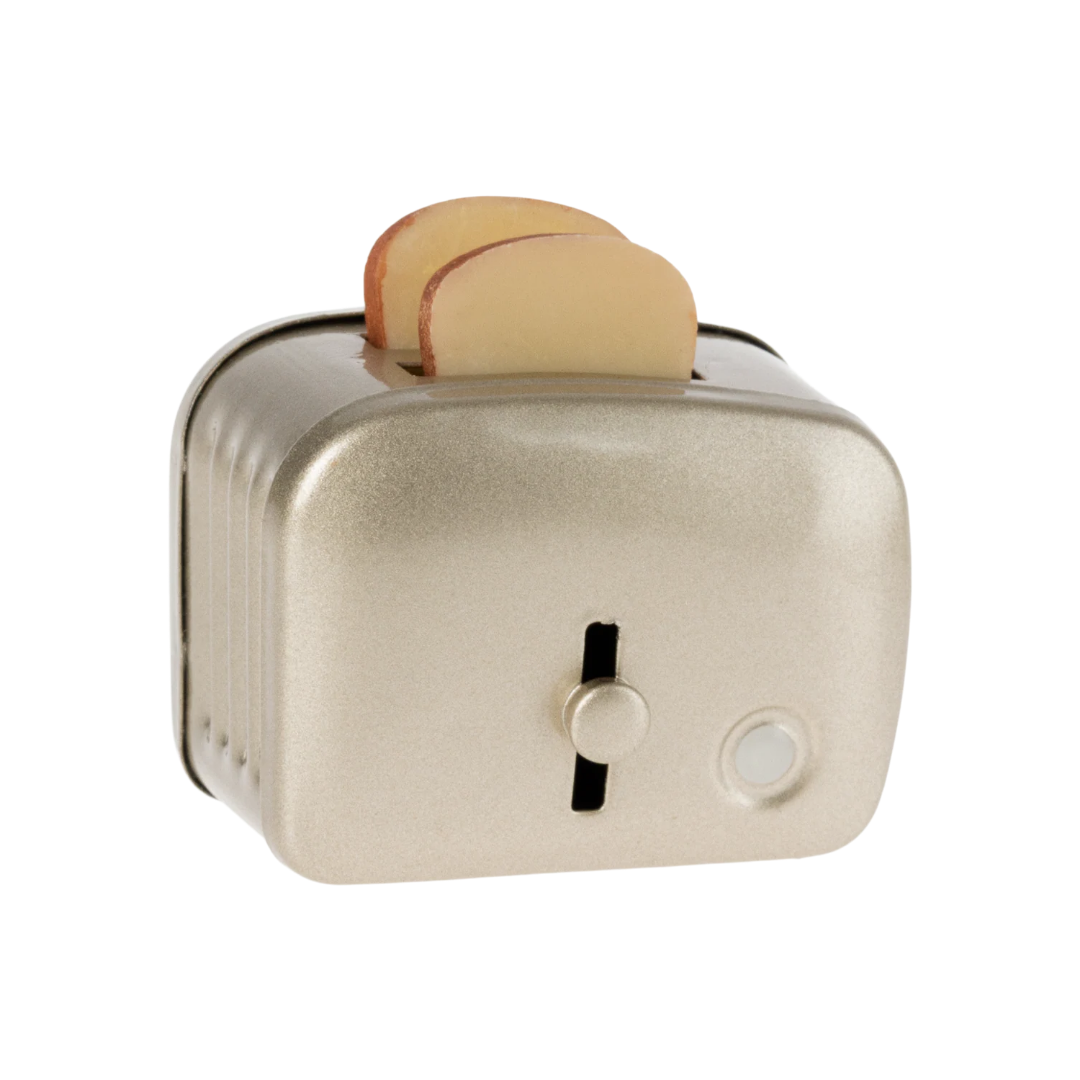 Miniature Toaster & Bread, Silver