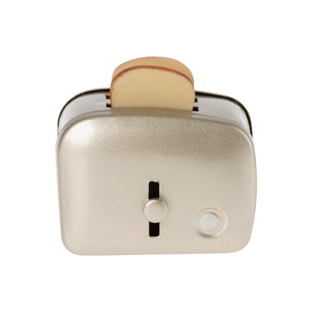 Miniature Toaster & Bread, Silver