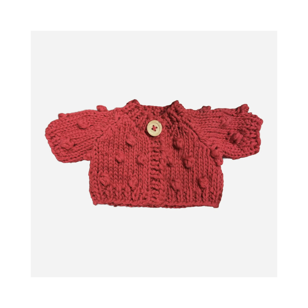 Popcorn Plush Toy Cotton Cardigan -Red