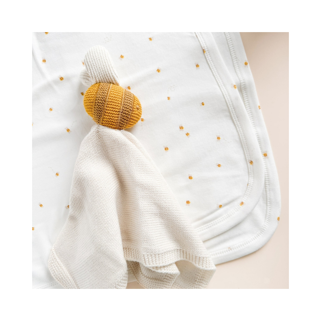 Knit Swaddle Blanket Bee Baby Organic Cotton