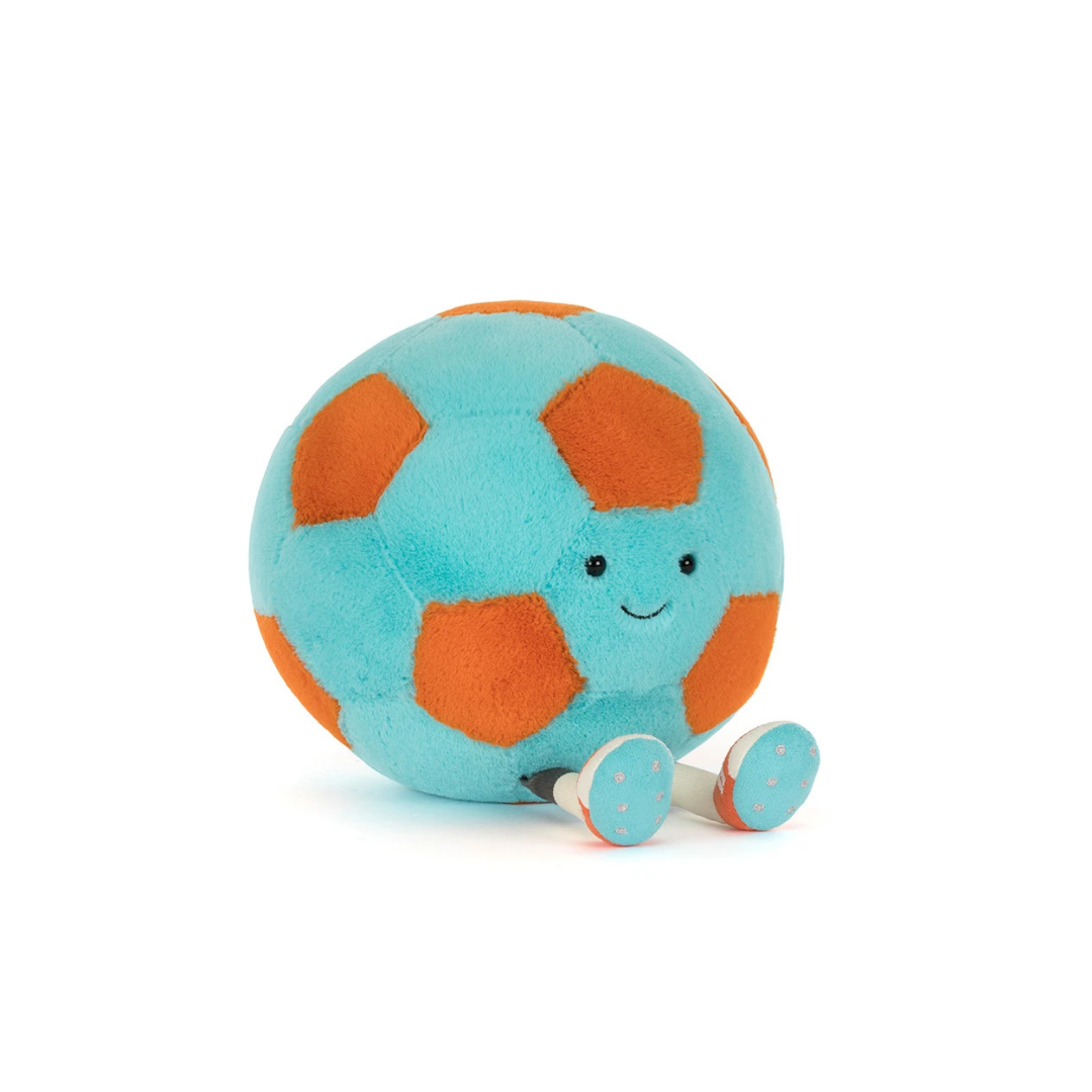 Amuseables Jellycat Blue/Orange Soccer Ball