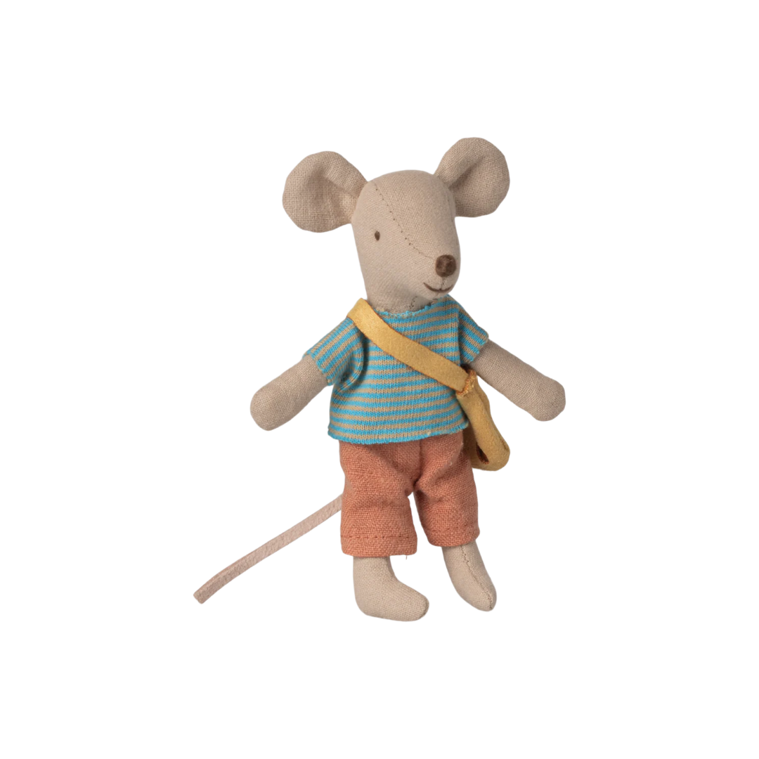Little brother mouse with bag
