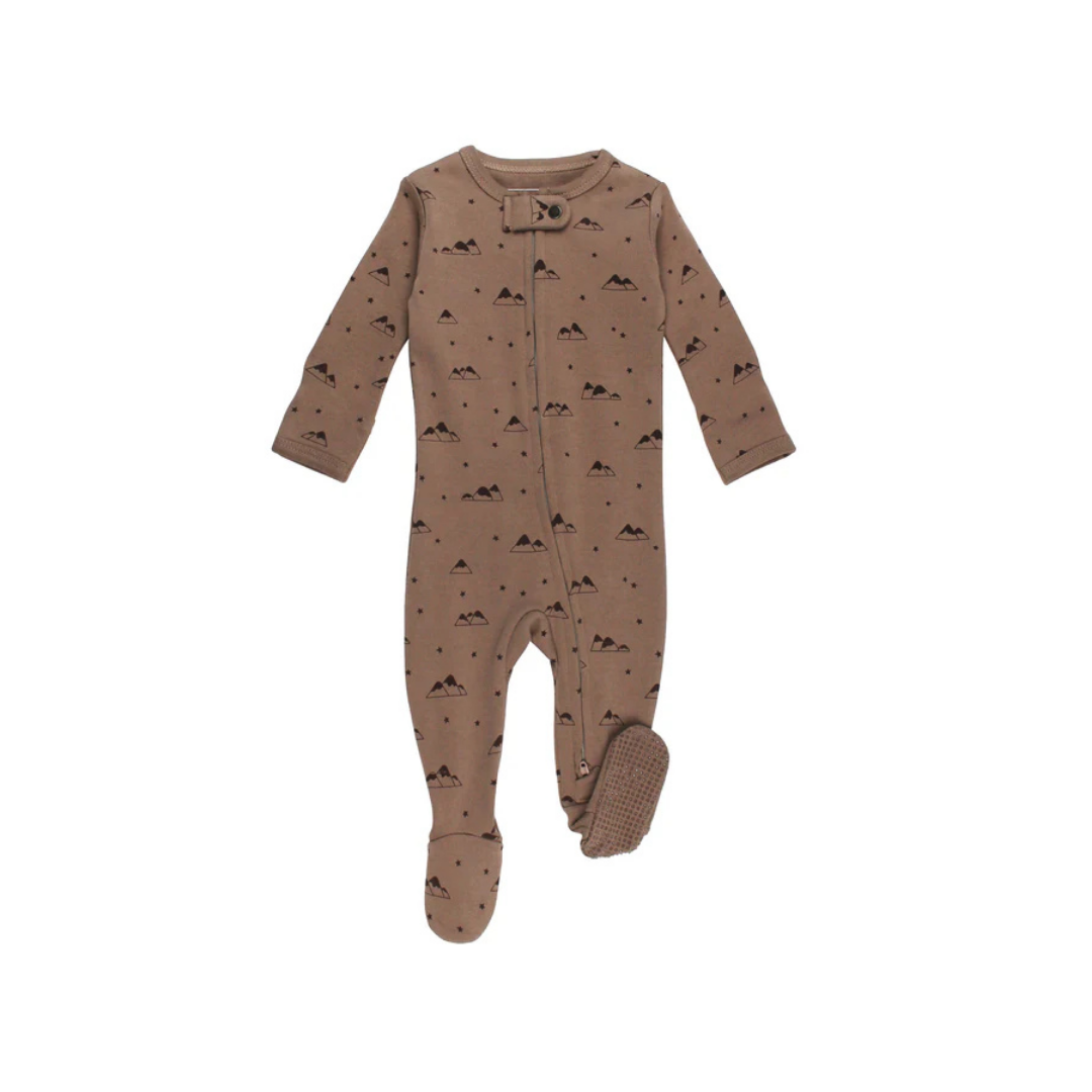Latte Mountain 2 Way Zipper Footie