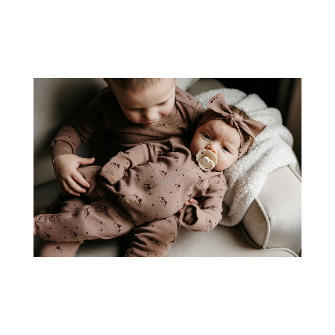 Latte Mountain 2 Way Zipper Footie