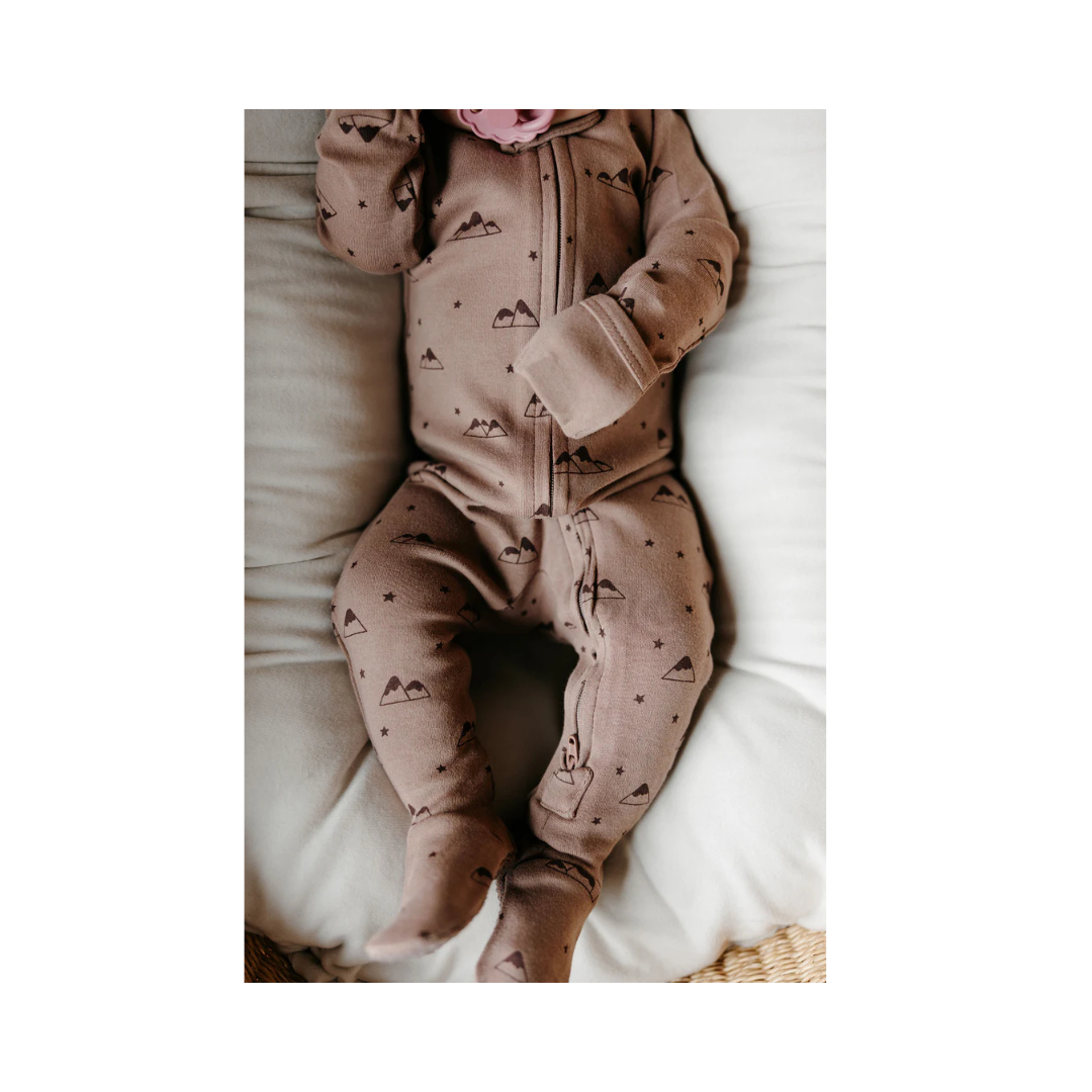 Latte Mountain 2 Way Zipper Footie