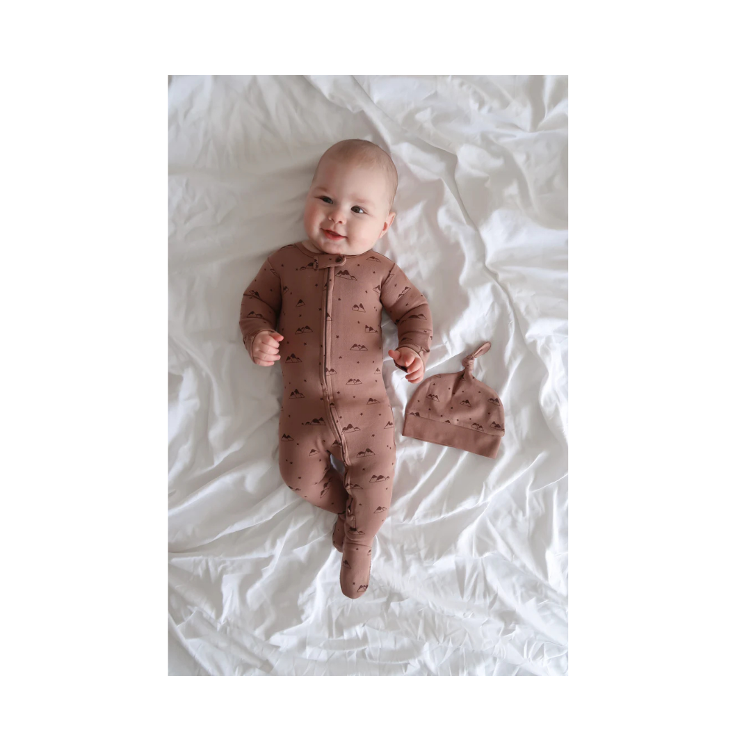 Latte Mountain 2 Way Zipper Footie