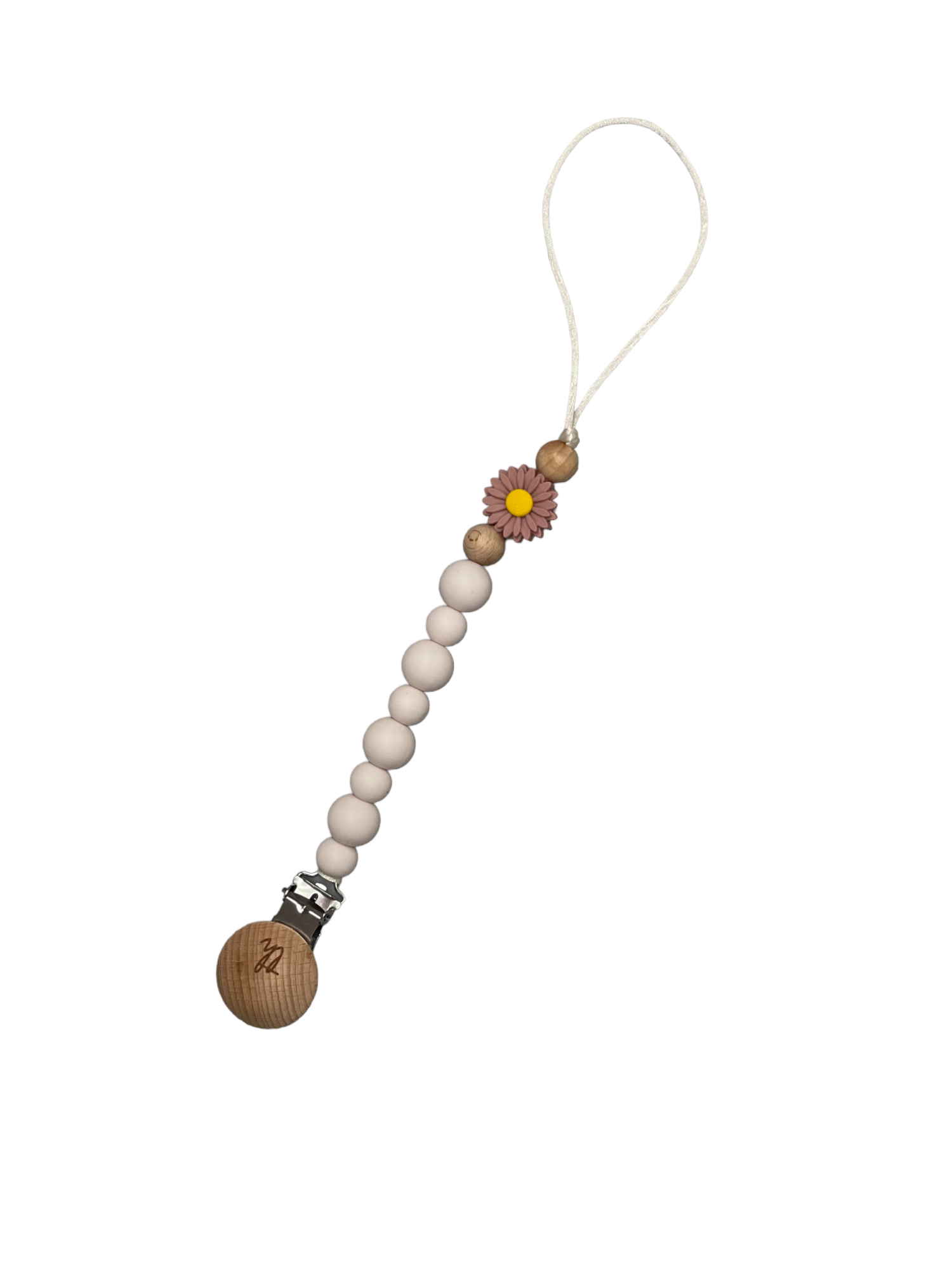 Daisy - Grande Pacifier/ Toy Clip: Pastel Parchment