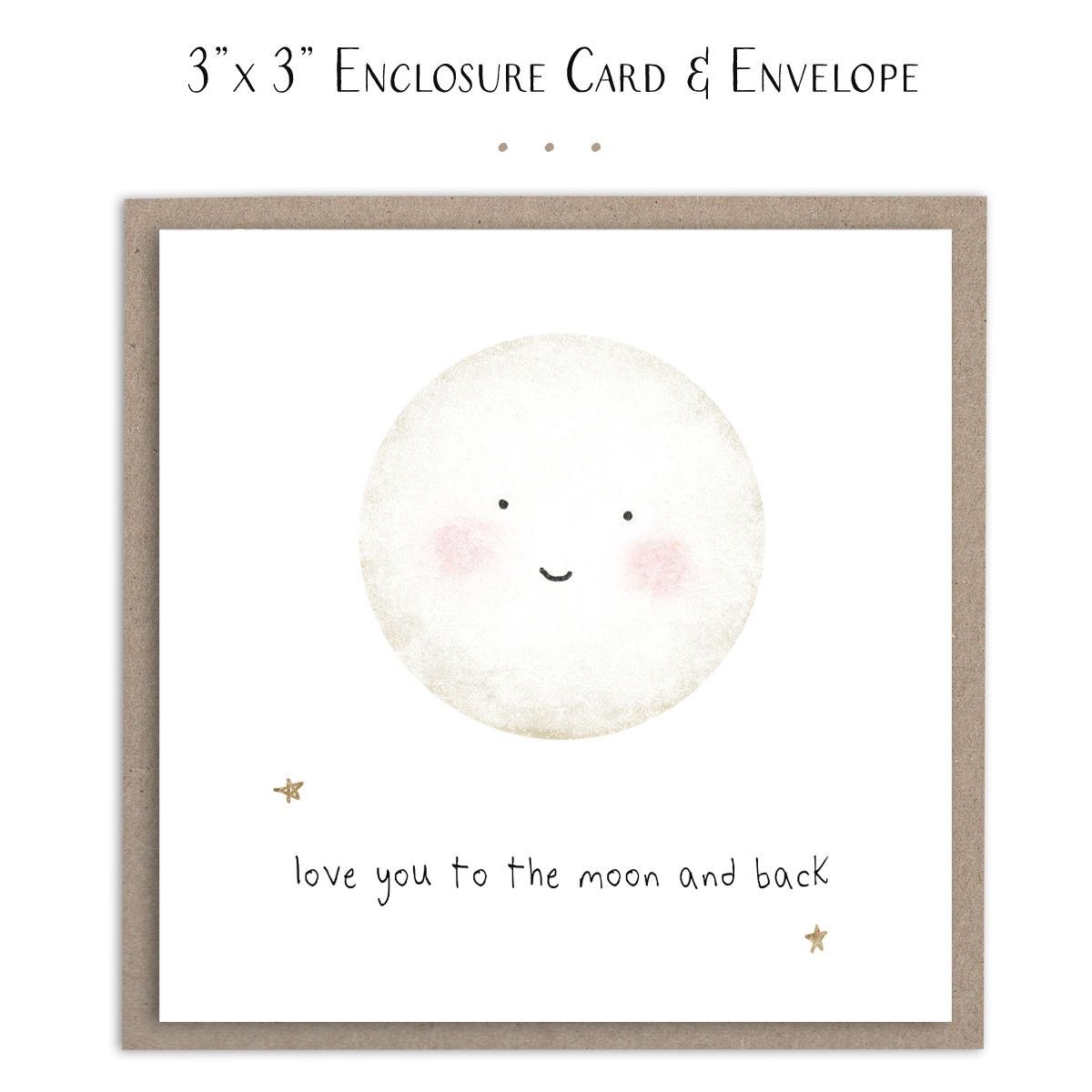Love You To The Moon and Back - Love Mini Card: Plain