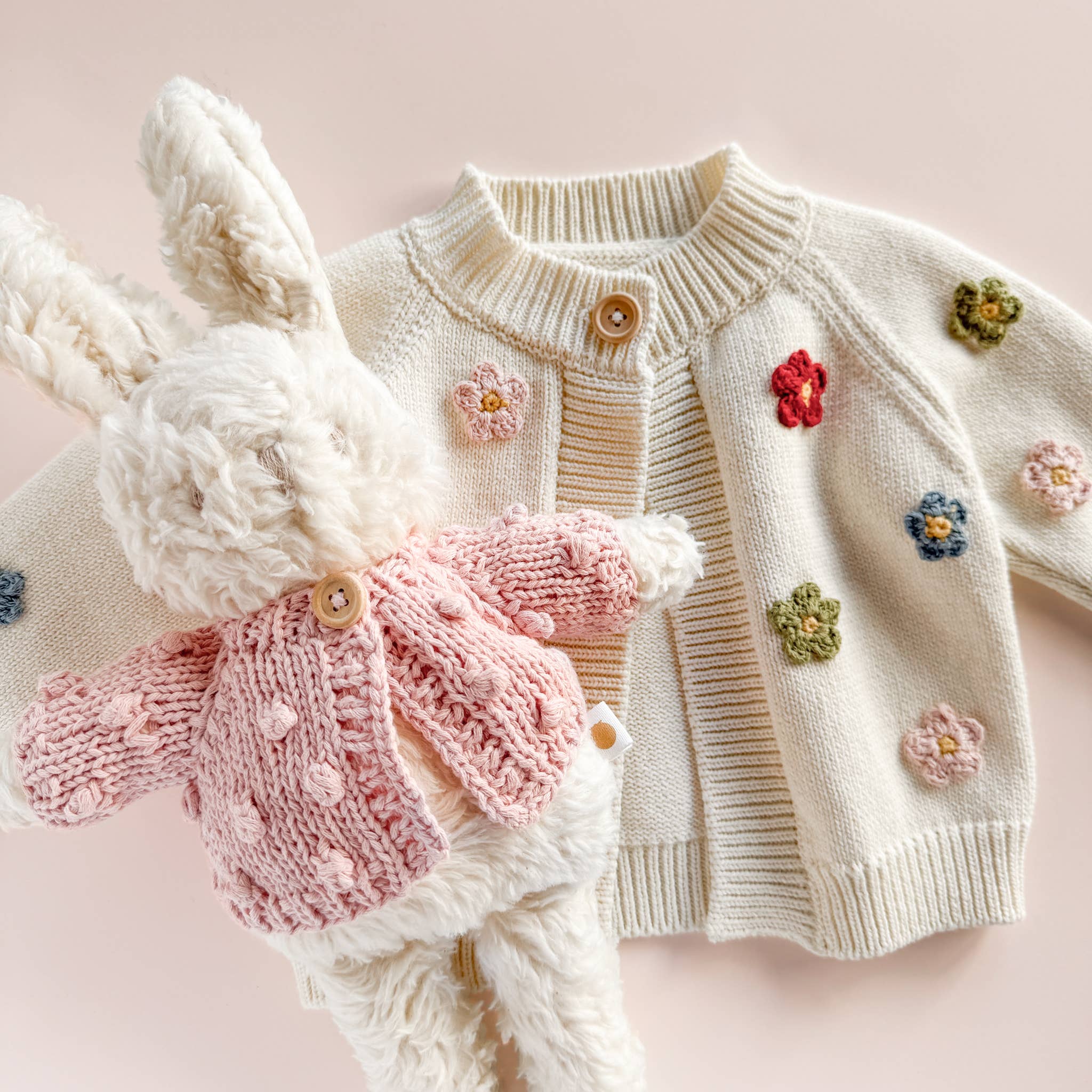 Plush Toy Popcorn Cotton Cardigan Stuffed Animal Dress Up: Blush