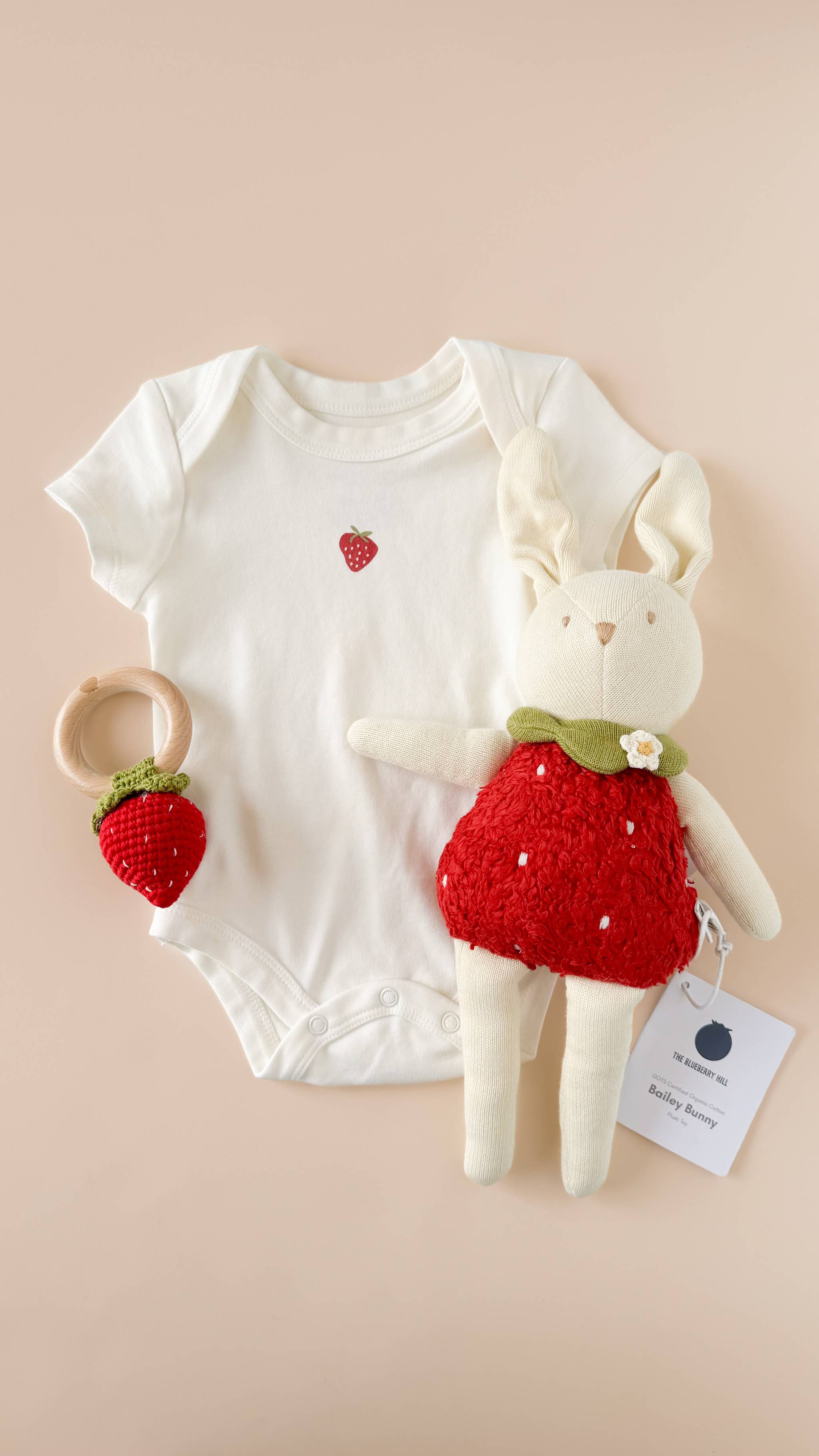 Strawberry Onesie Baby Bodysuit Organic Graphic Tee Gift