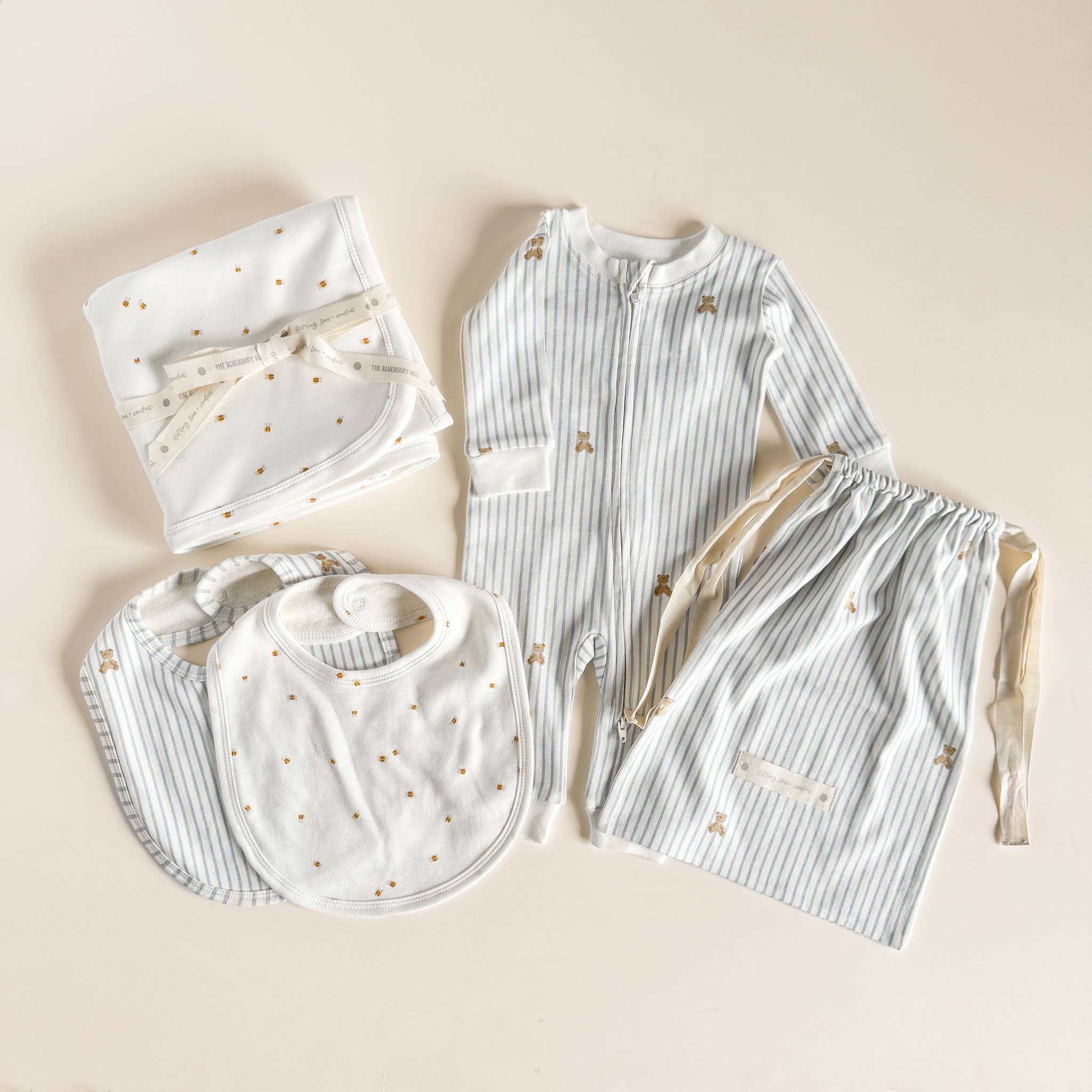 Layette Swaddle Blanket Bee Baby Organic Cotton Newborn Gift