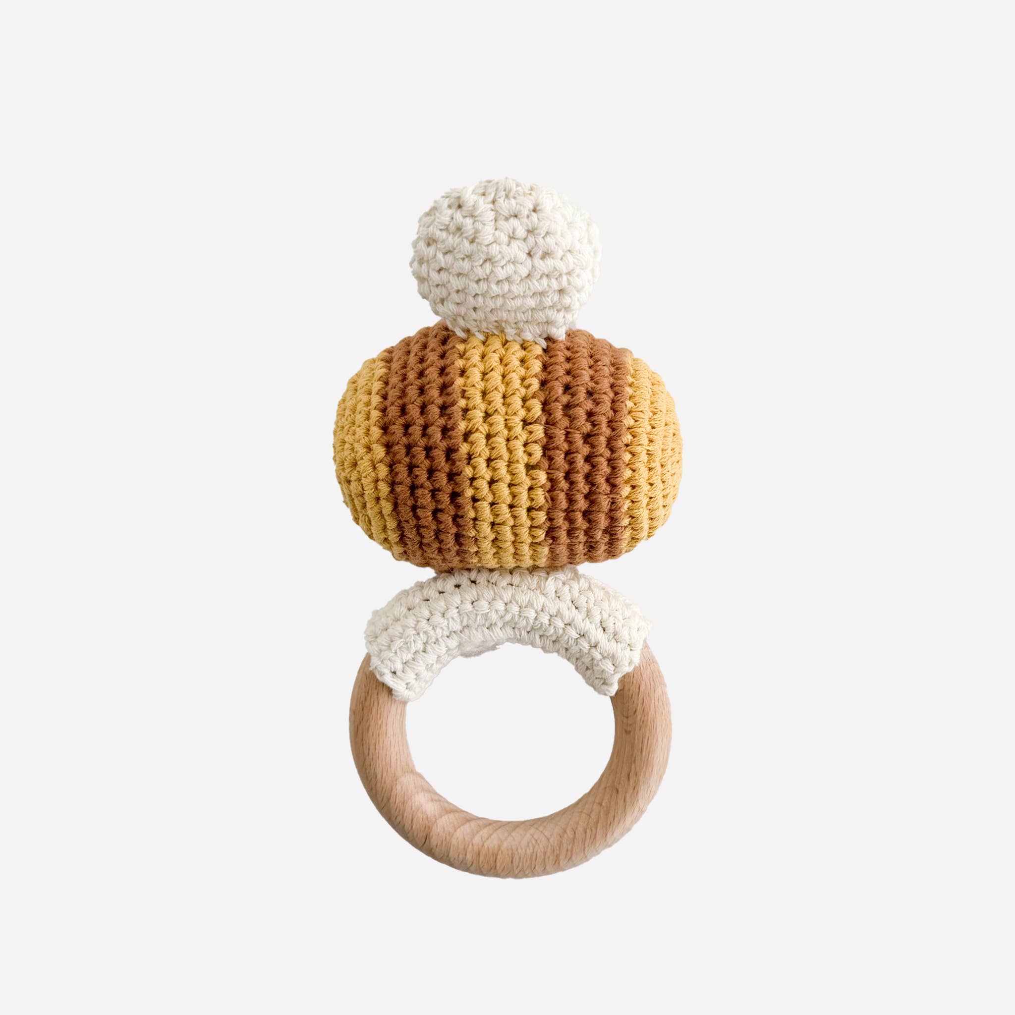 Cotton Crochet Rattle Teether Bee Spring Summer Baby Toy