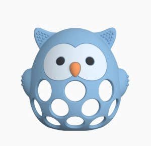 Silicone 3D Owl Teether Silicone: Chocolate