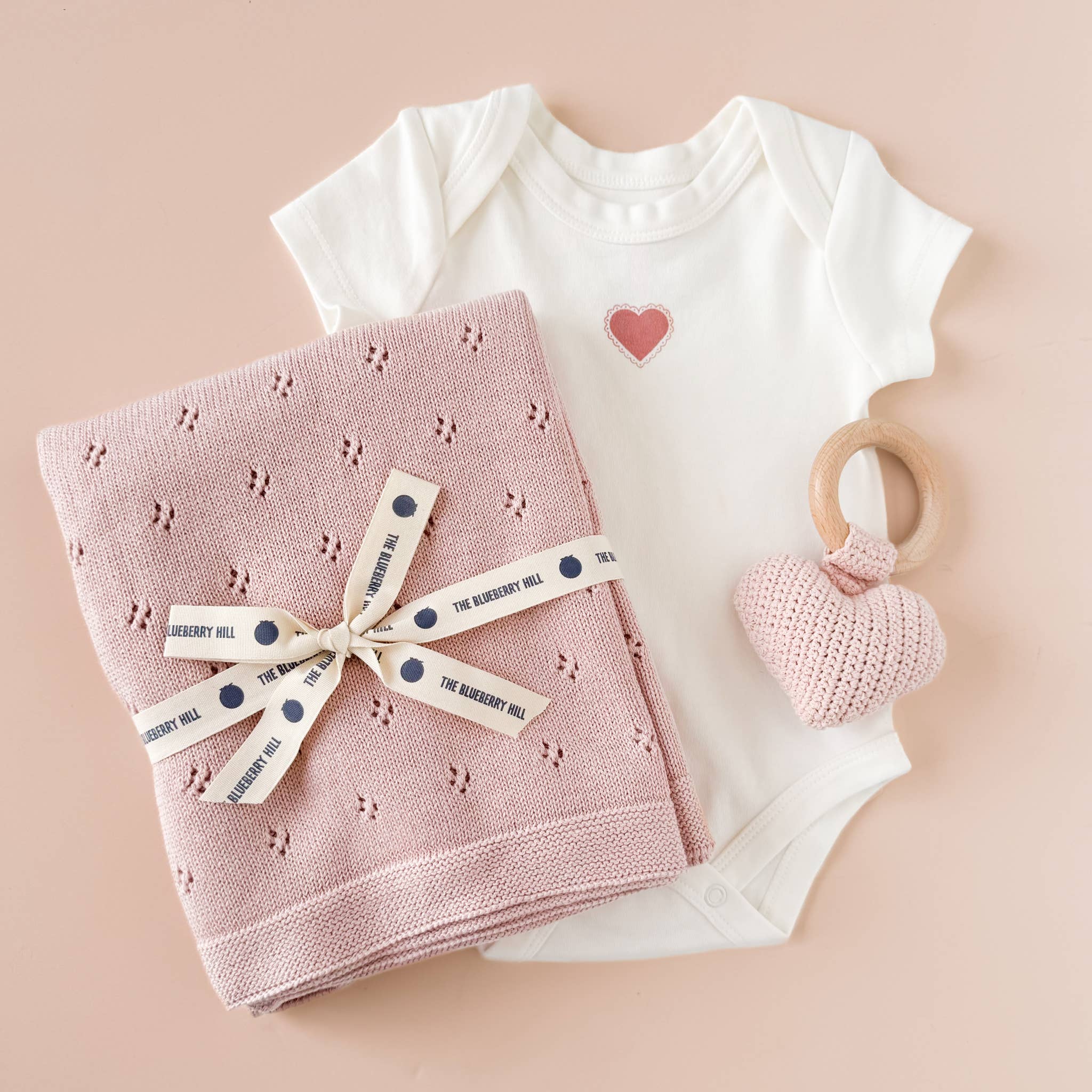 Cotton Crochet Rattle Teether Heart Baby Toy Spring Summer