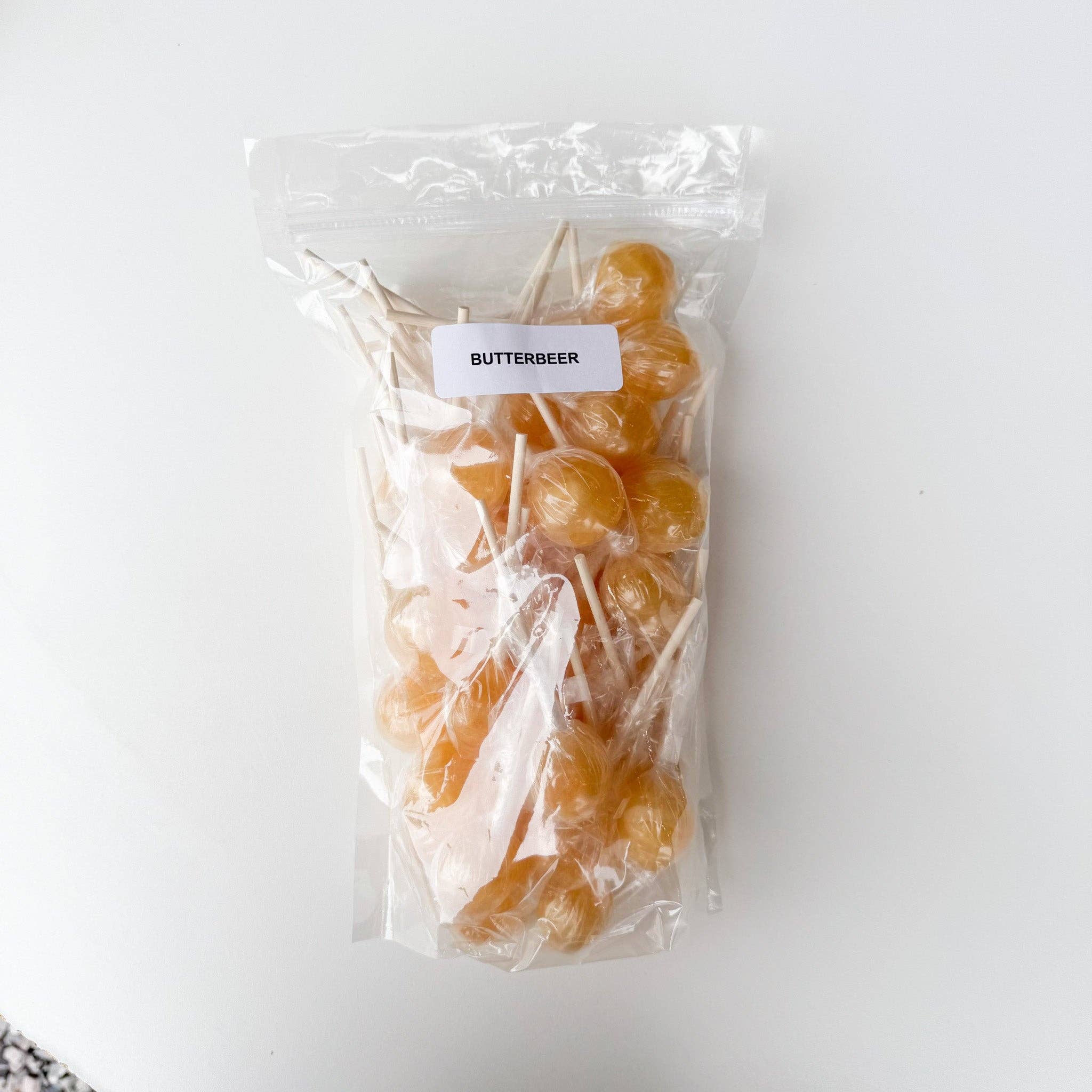 Large Lollies: Butterbeer Lollipop Candy: 36 ct Bulk Bag: Individually Wrapped