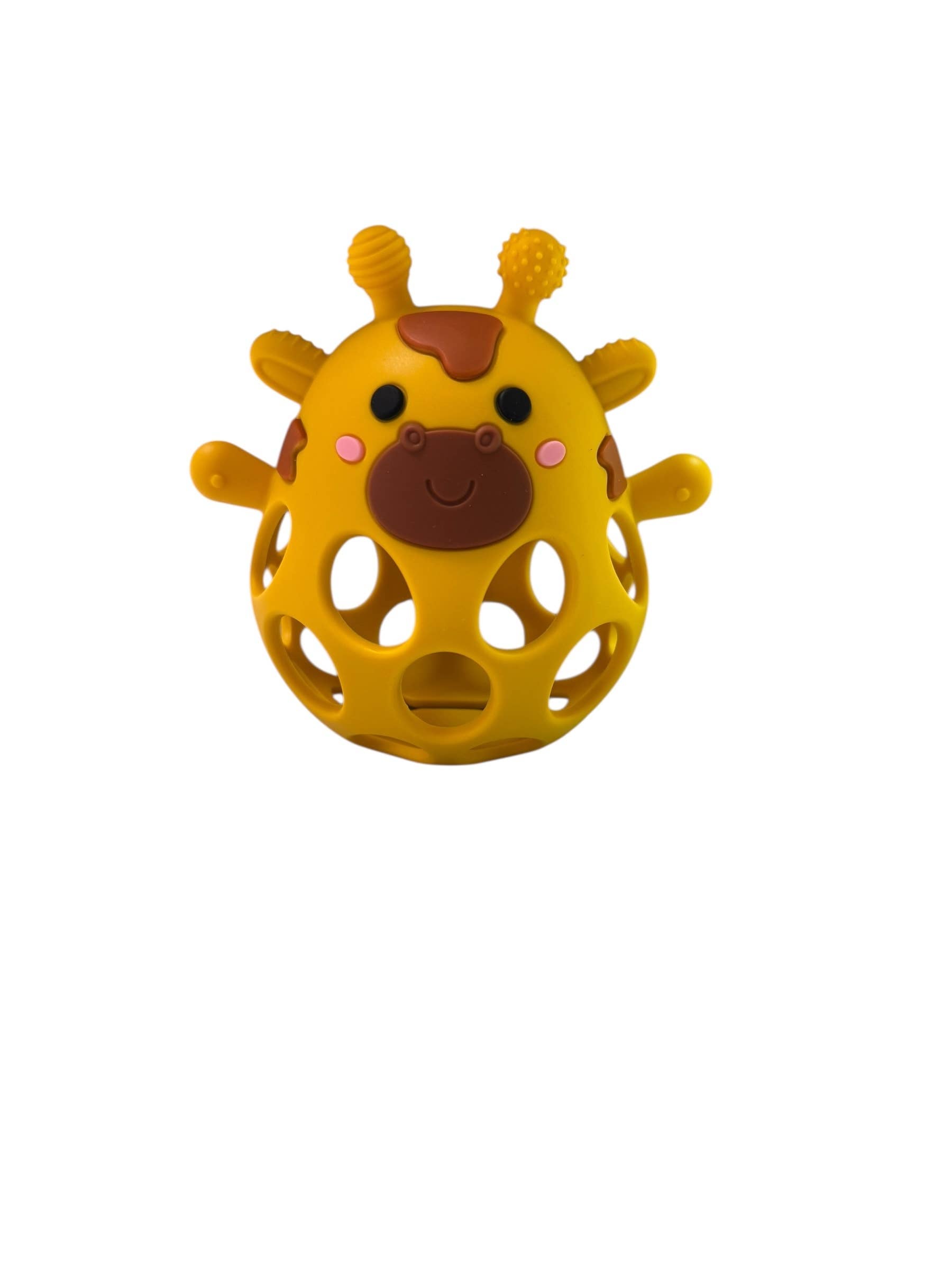 Silicone 3D Giraffe Teether Silicone : Mustard