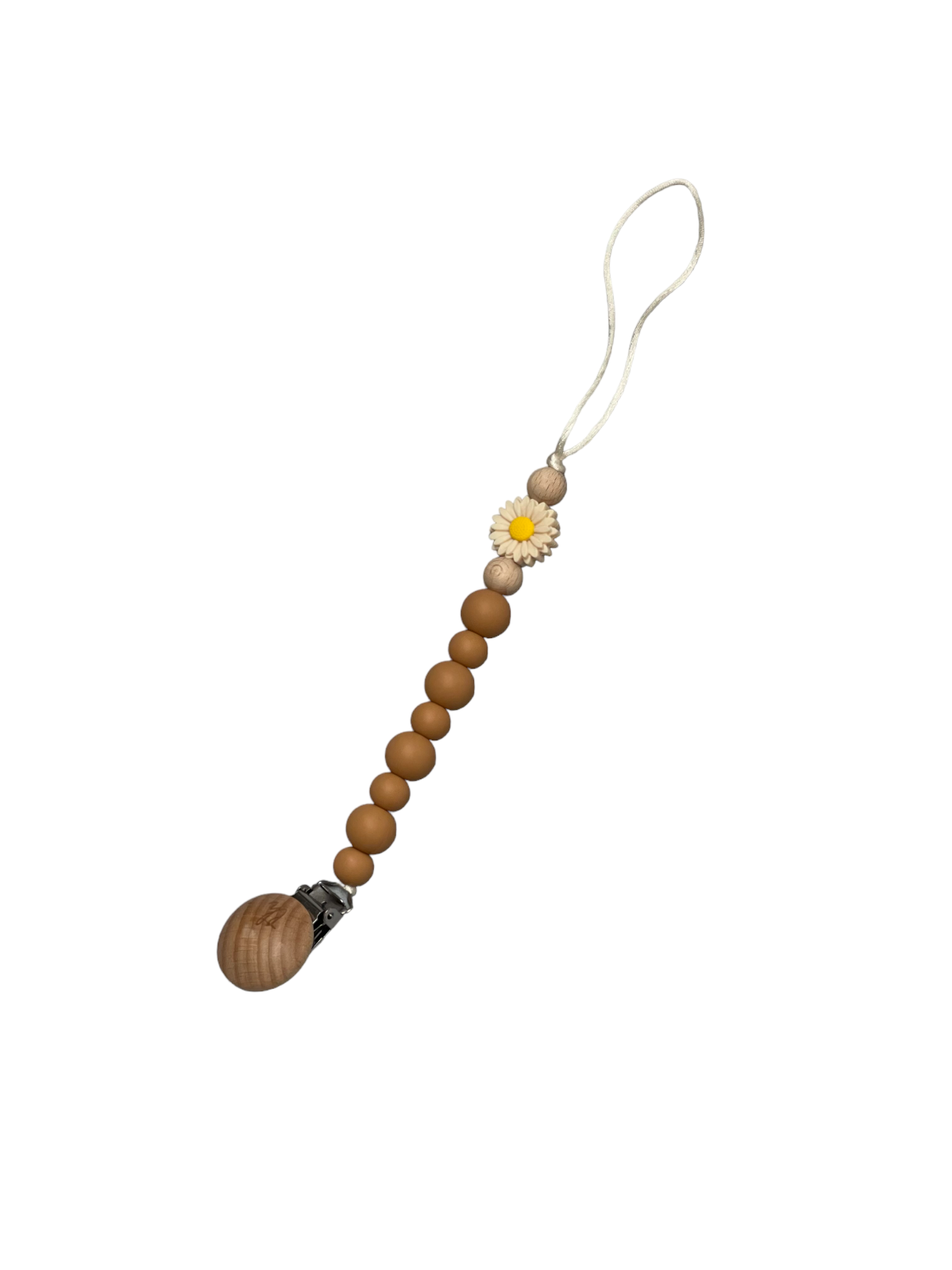 Daisy - Grande Pacifier/ Toy Clip: Pastel Parchment