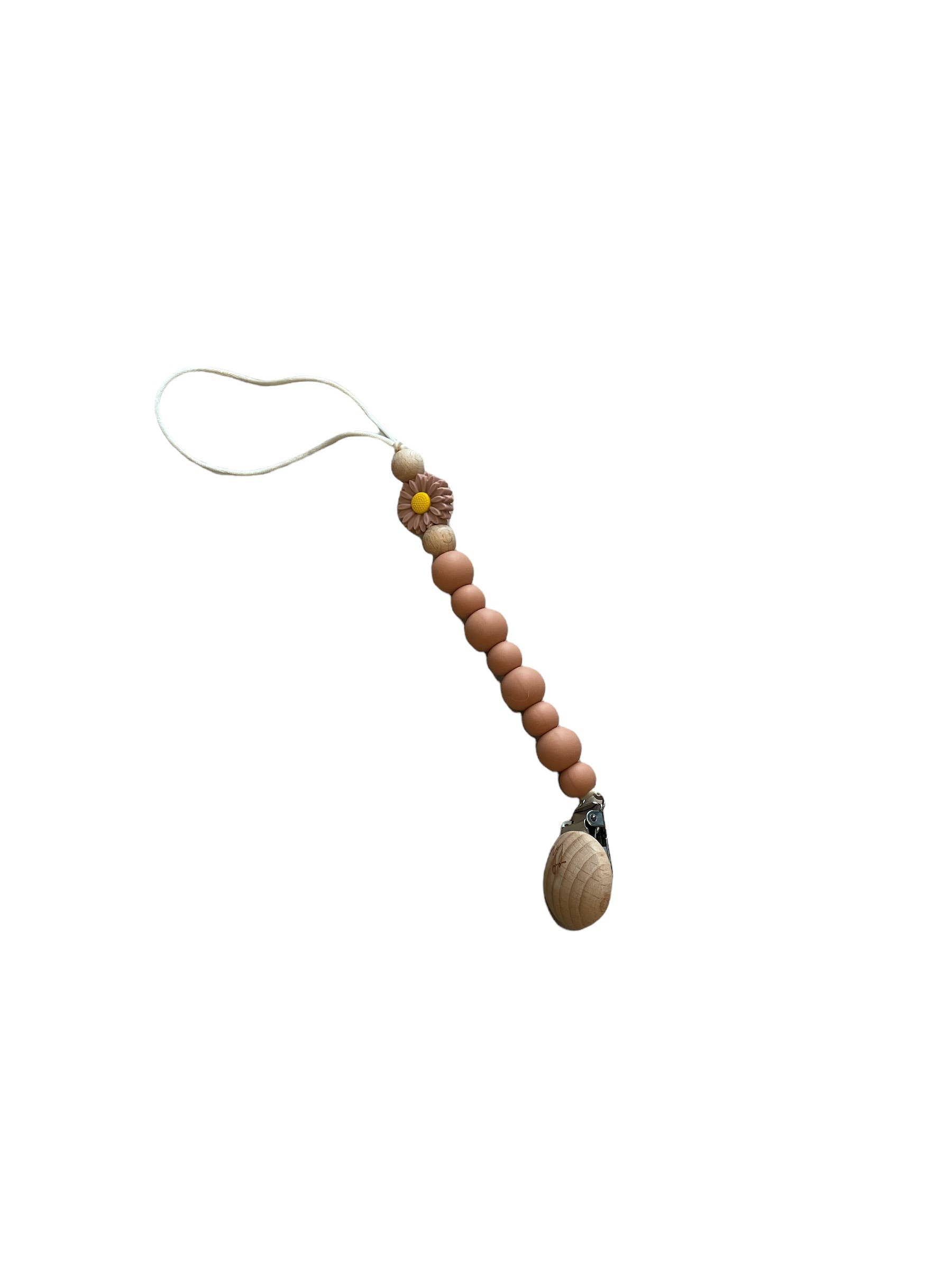 LIMITED EDITION Daisy Grande Pacifier Clip: Peachy