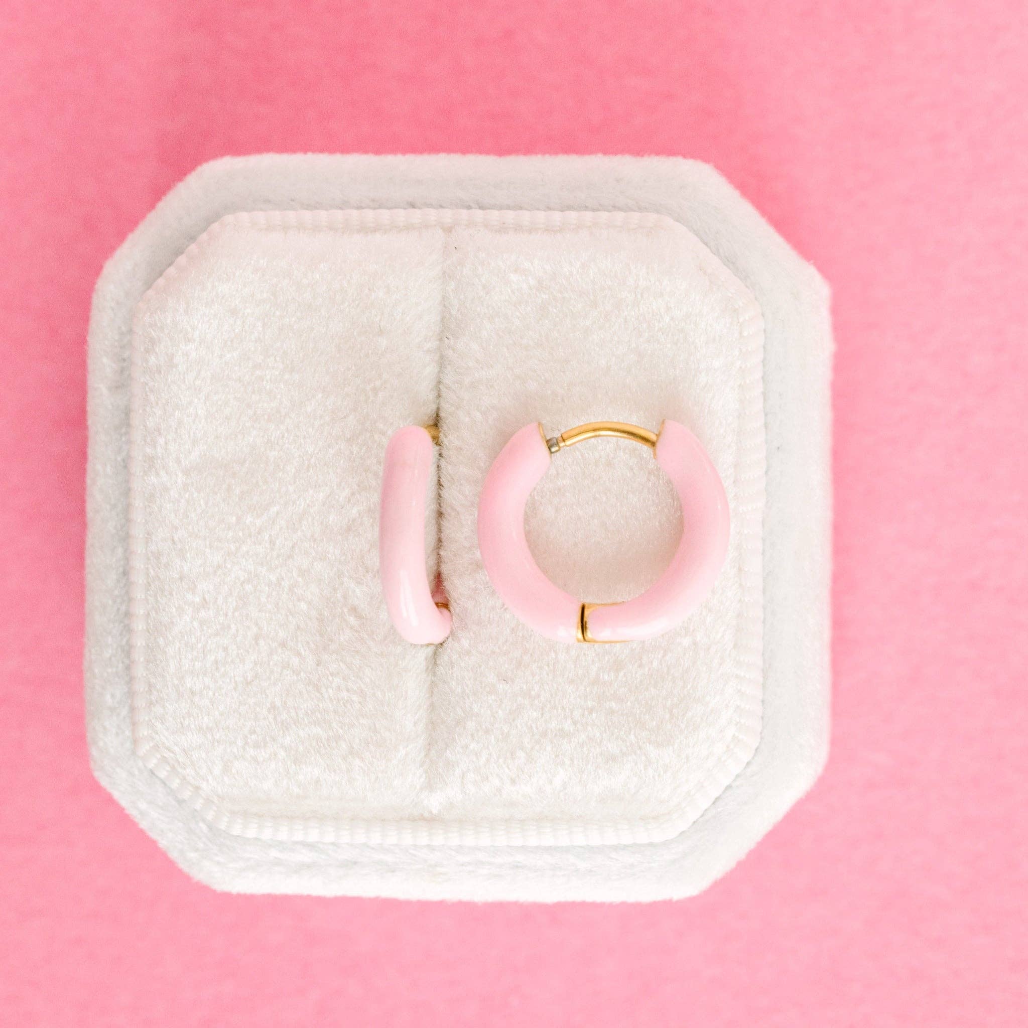 Colored Huggies Earrings: White