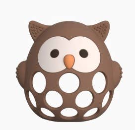 Silicone 3D Owl Teether Silicone: Chocolate