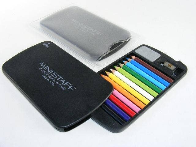 22132 12 Mini Pencils in Black  Card Case-1