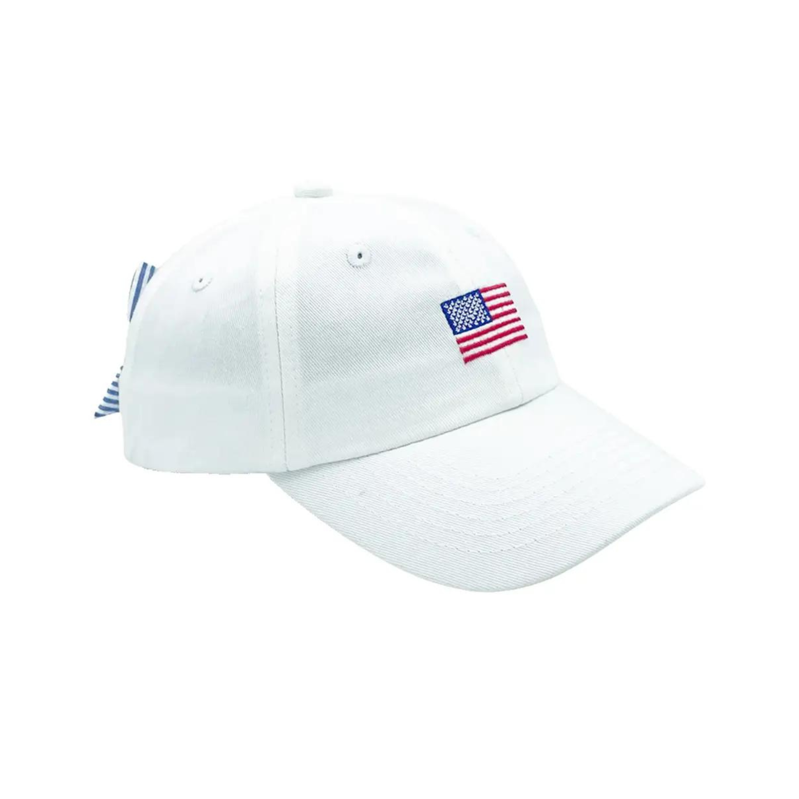 American Flag Bow Baseball Hat (Baby, Youth, Junior): Junior (Ages 7-12)