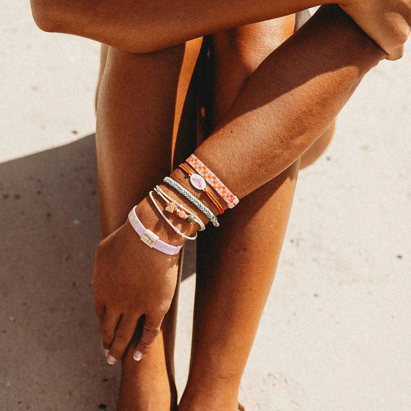 K'lani x Roxy Pink Tropics- Hair Tie Bracelet: Small