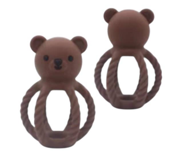 BPA All Silicone Teddy Rattle: Beige